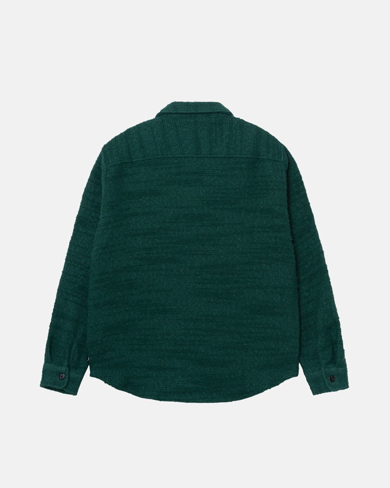 Green Stüssy Boucle Wool Cpo Shirts | USA GZRPVN173