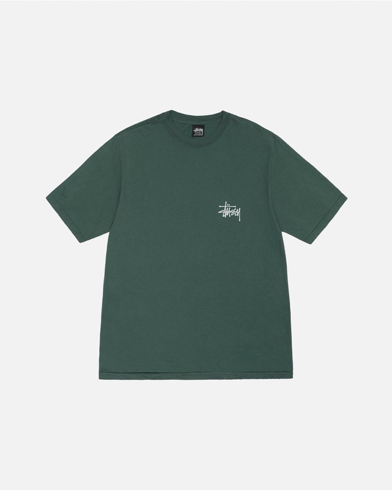 Green Stüssy Built Tough Pigment Dyed T-Shirts | USA YZGLCE872