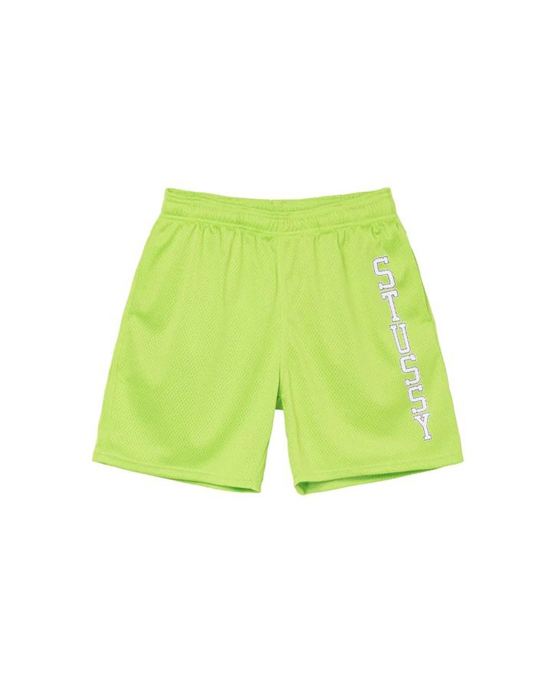 Green Stüssy Collegiate Mesh Shorts | USA WZPSOX026