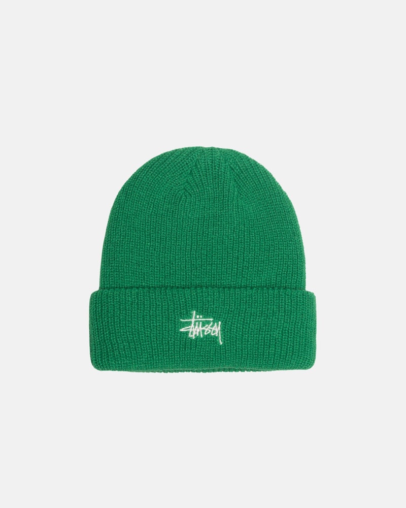 Green Stüssy Cuff Basic Beanie | USA XSEHMD650