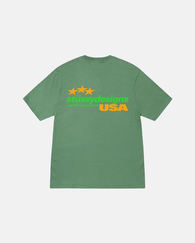 Green Stüssy Designs Usa T-Shirts | USA SEJDGI756