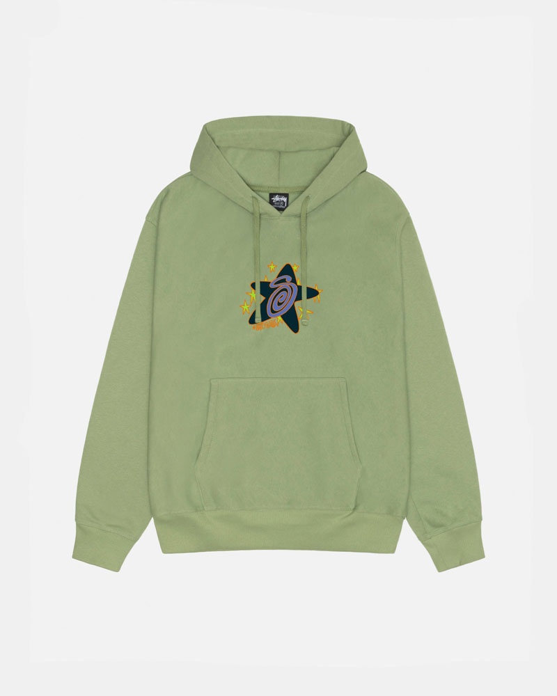 Green Stüssy Galaxy Hoodie | USA TWFAEB124