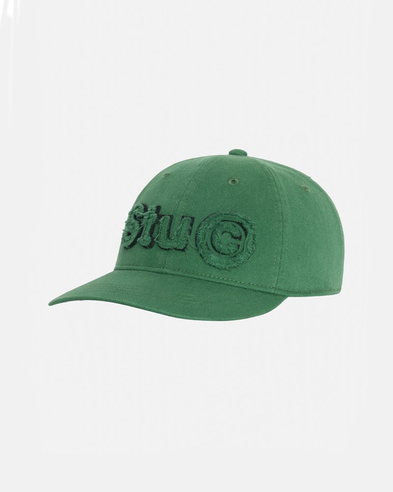 Green Stüssy Low Pro Copyright Applique Strapback Caps | USA SHBAFV348