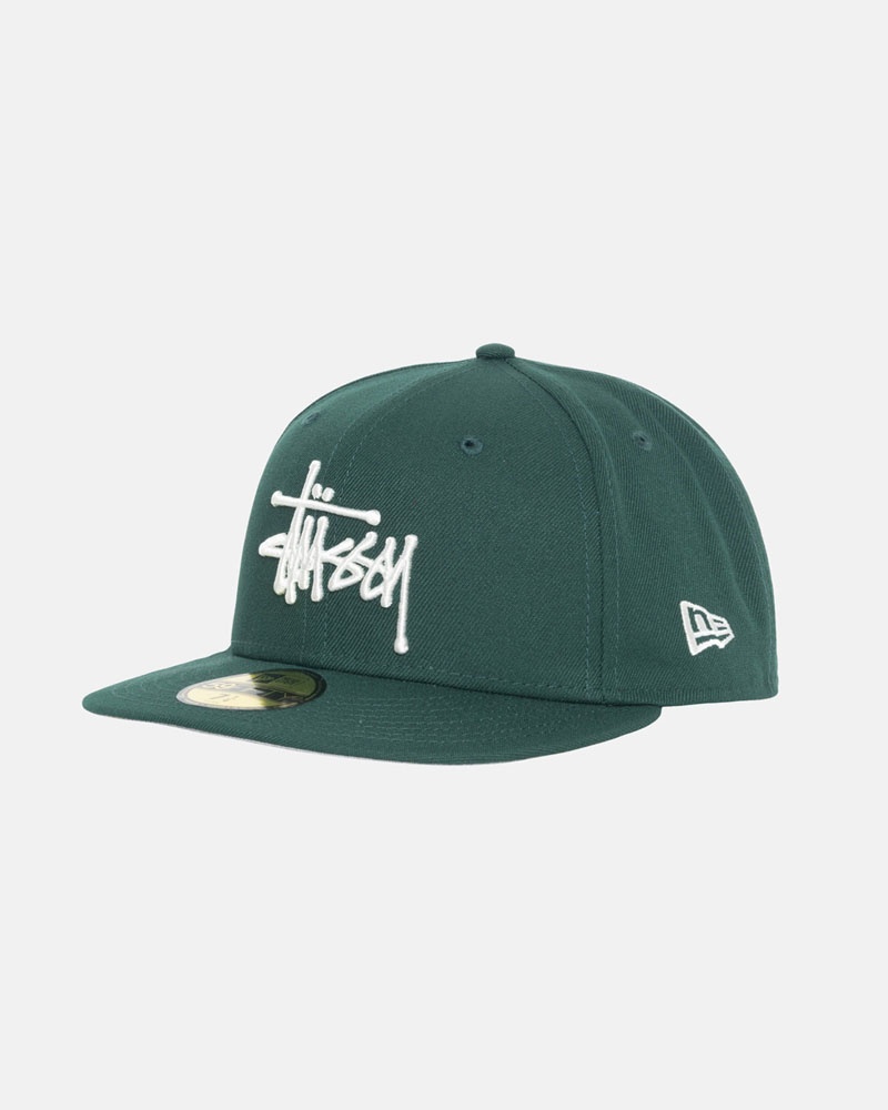 Green Stüssy New Era 59Fifty Authentic Caps | USA BYLWPZ218