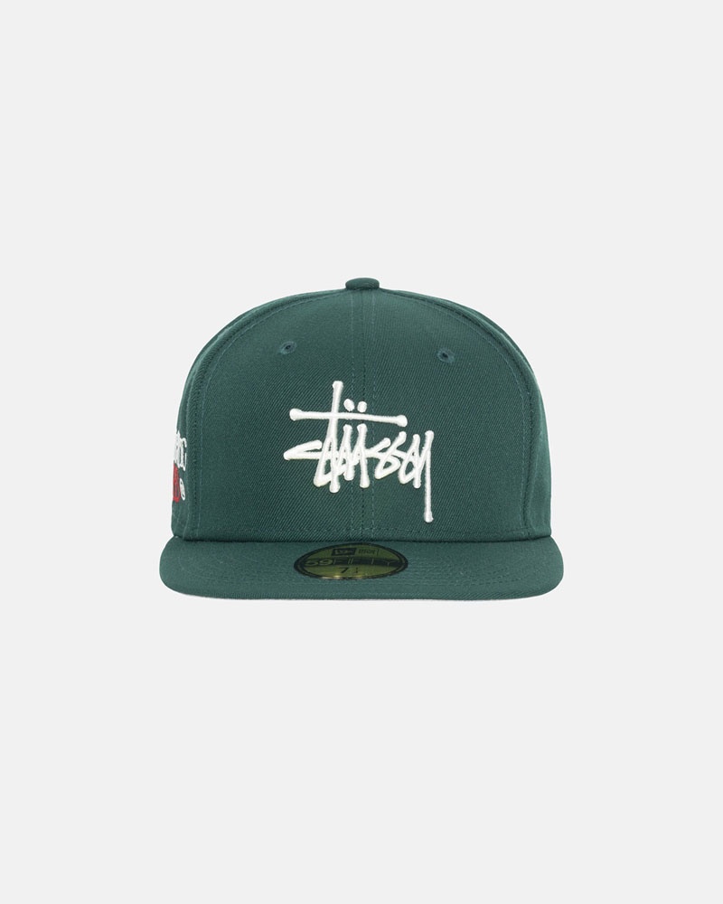 Green Stüssy New Era 59Fifty Authentic Caps | USA BYLWPZ218