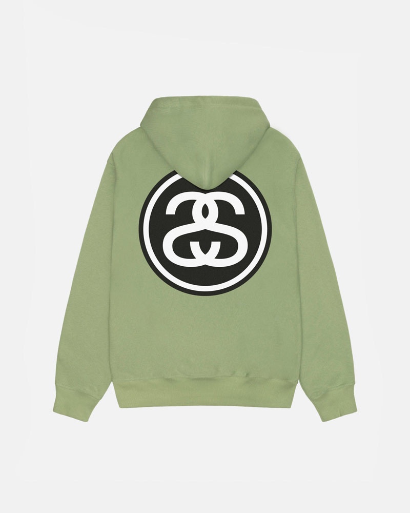 Green Stüssy SS-Link Hoodie | USA MRDTCW765