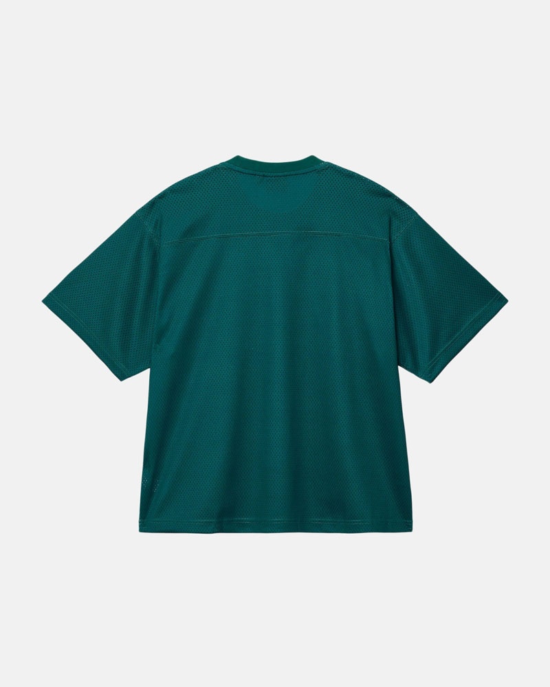 Green Stüssy Sport Mesh Football Jersey T-Shirts | USA QOSHBZ105