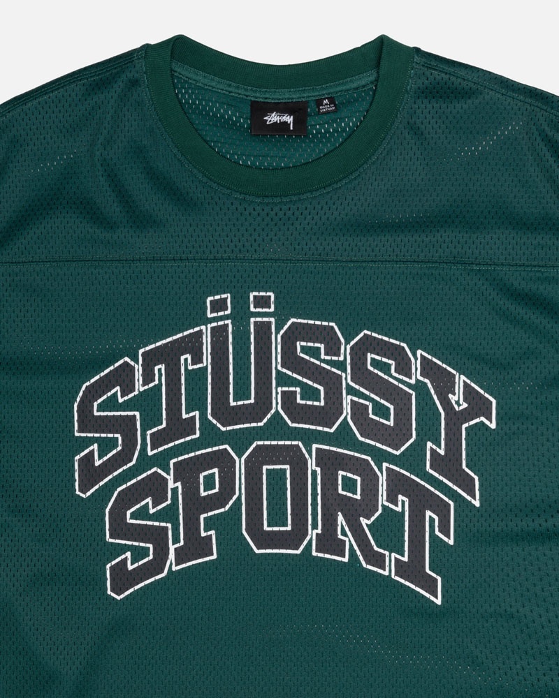 Green Stüssy Sport Mesh Football Jersey T-Shirts | USA QOSHBZ105