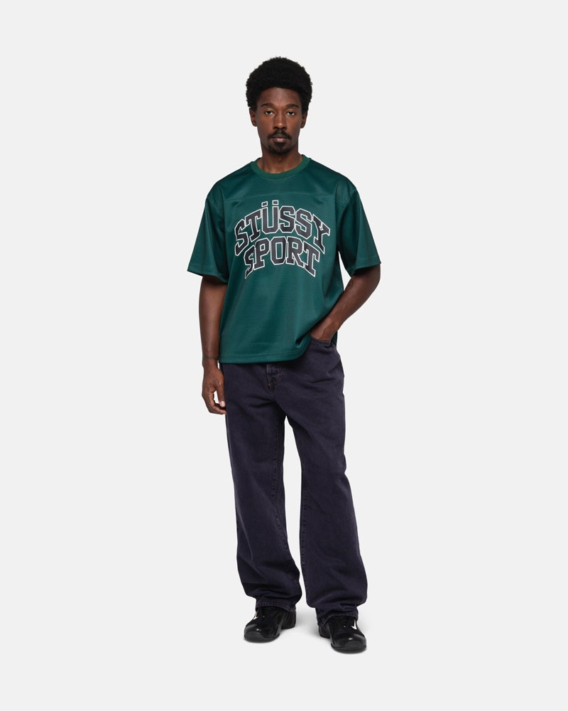 Green Stüssy Sport Mesh Football Jersey T-Shirts | USA QOSHBZ105