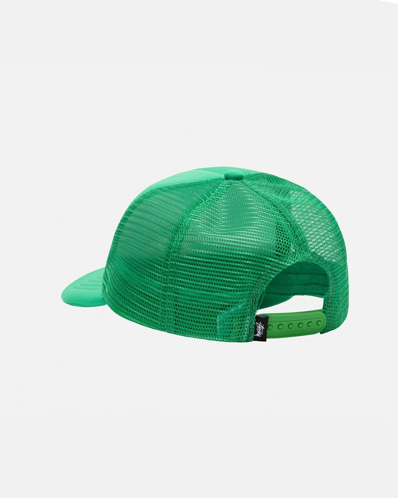 Green Stüssy Trucker Big Basic Snapback Caps | USA JTVPUM478