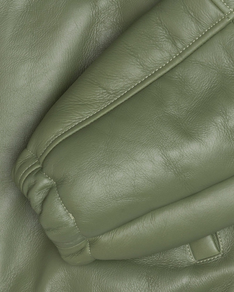 Green Stüssy Work Shearling Jacket | USA CSVJYU532