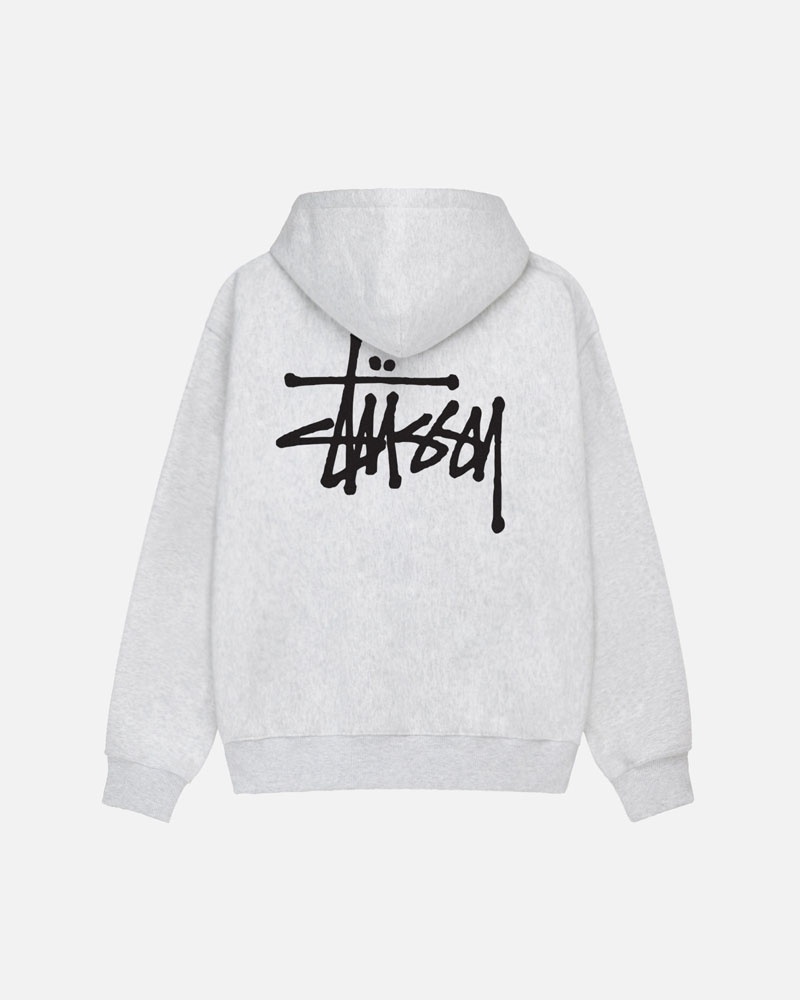 Grey Stüssy Basic Zip Hoodie | USA HAFGNI734