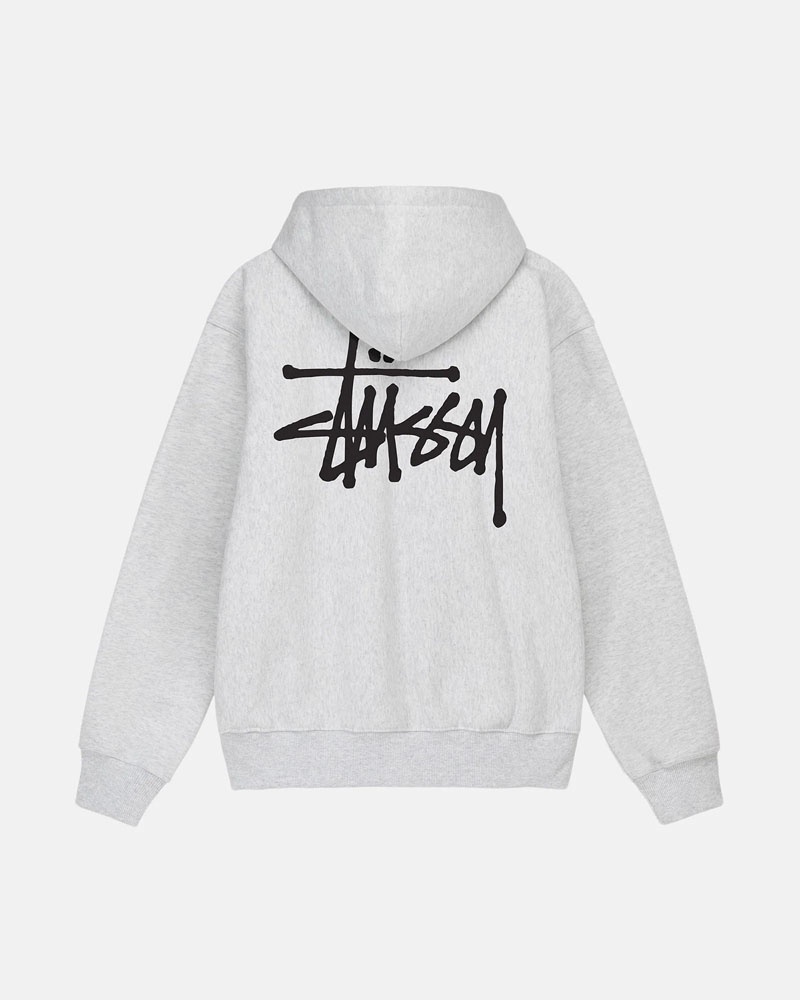 Grey Stüssy Basic Zip Hoodie | USA XEOTCN803