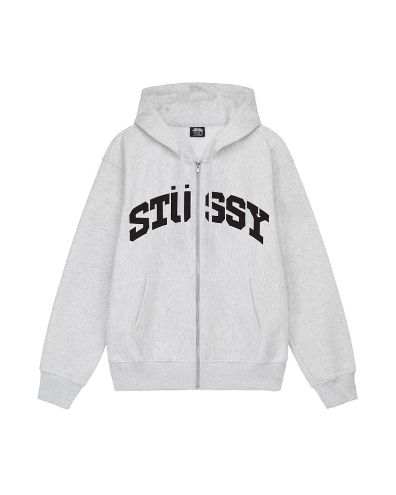 Grey Stüssy Block Sport Zip Hoodie | USA KECDPS136