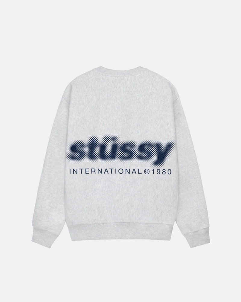 Grey Stüssy Blur Crew Sweatshirt | USA PGZHSC263