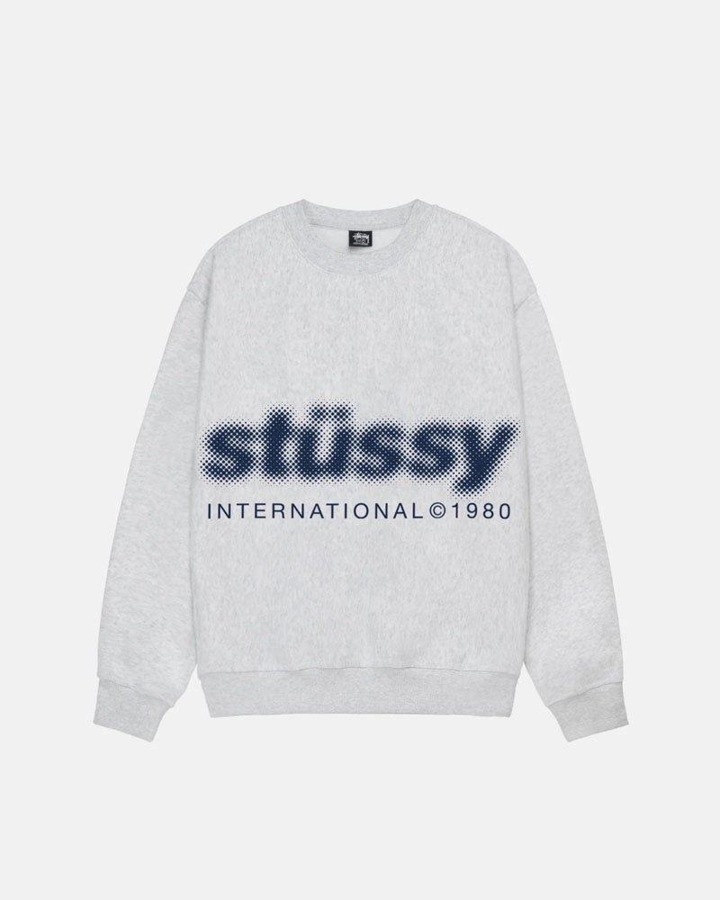 Grey Stüssy Blur Crew Sweatshirt | USA PGZHSC263