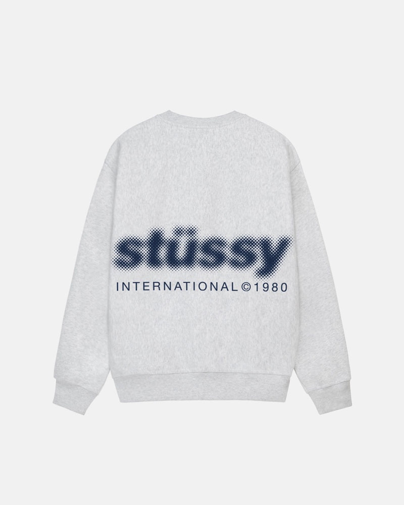 Grey Stüssy Blur Crew Sweatshirt | USA QVNZMA436