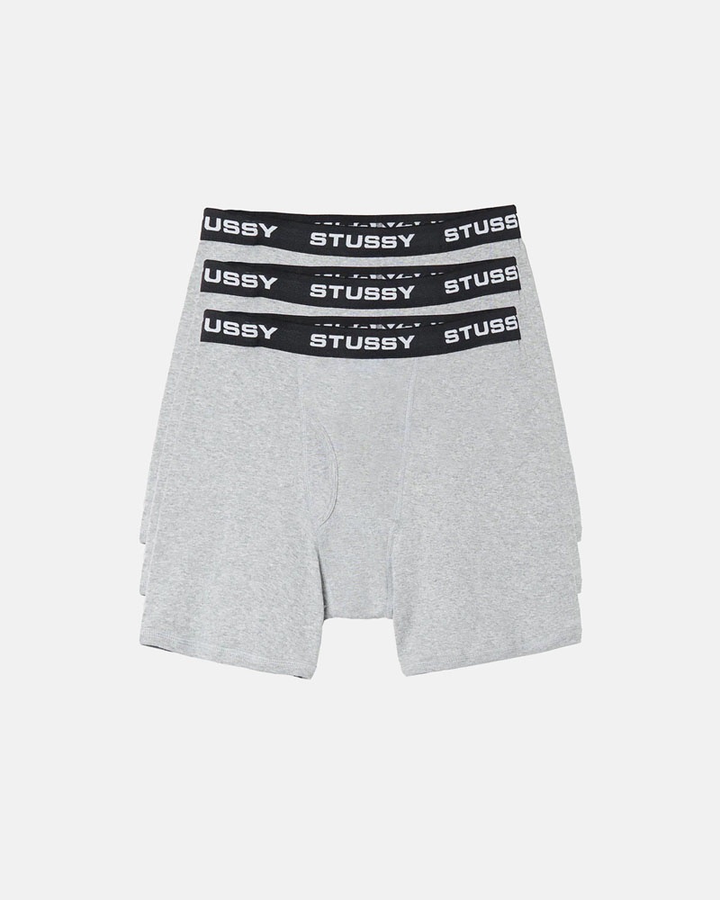 Grey Stüssy Boxer Briefs Shorts | USA JVZCYP023