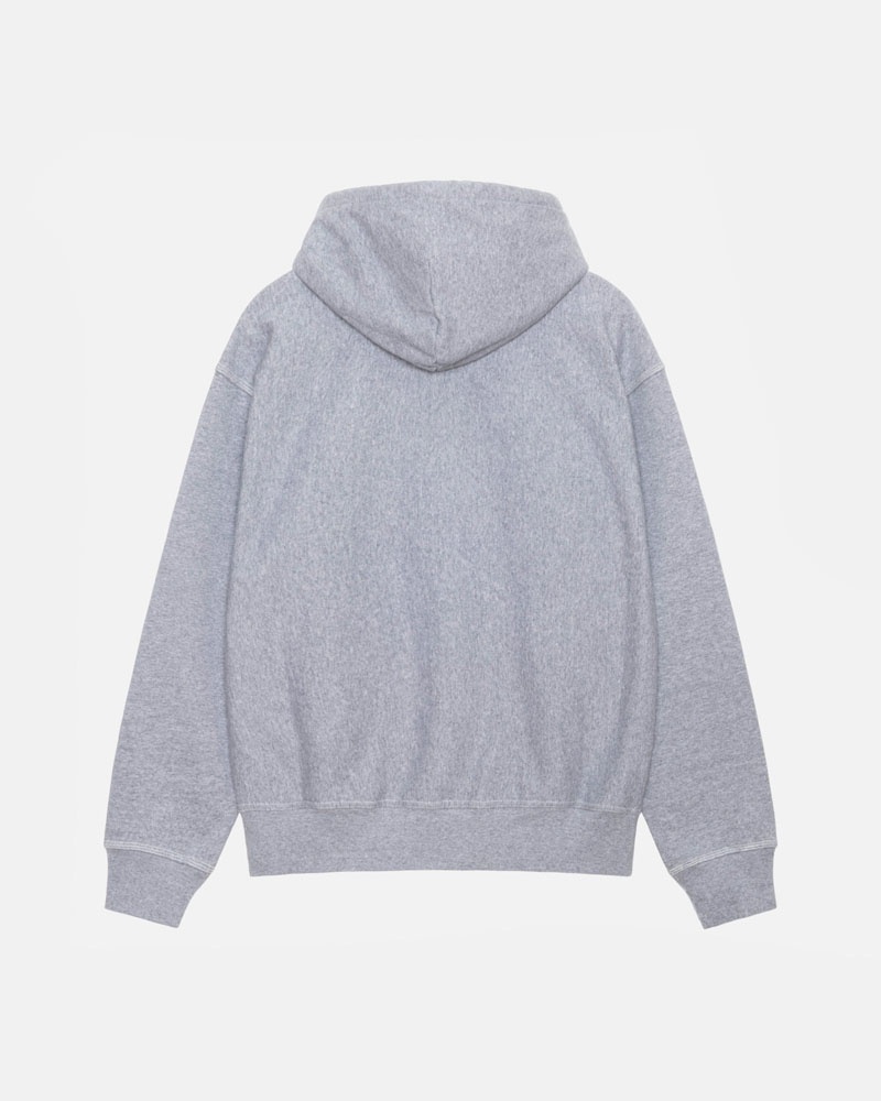 Grey Stüssy Contrast Stitch Label Hoodie | USA TDXHEK019