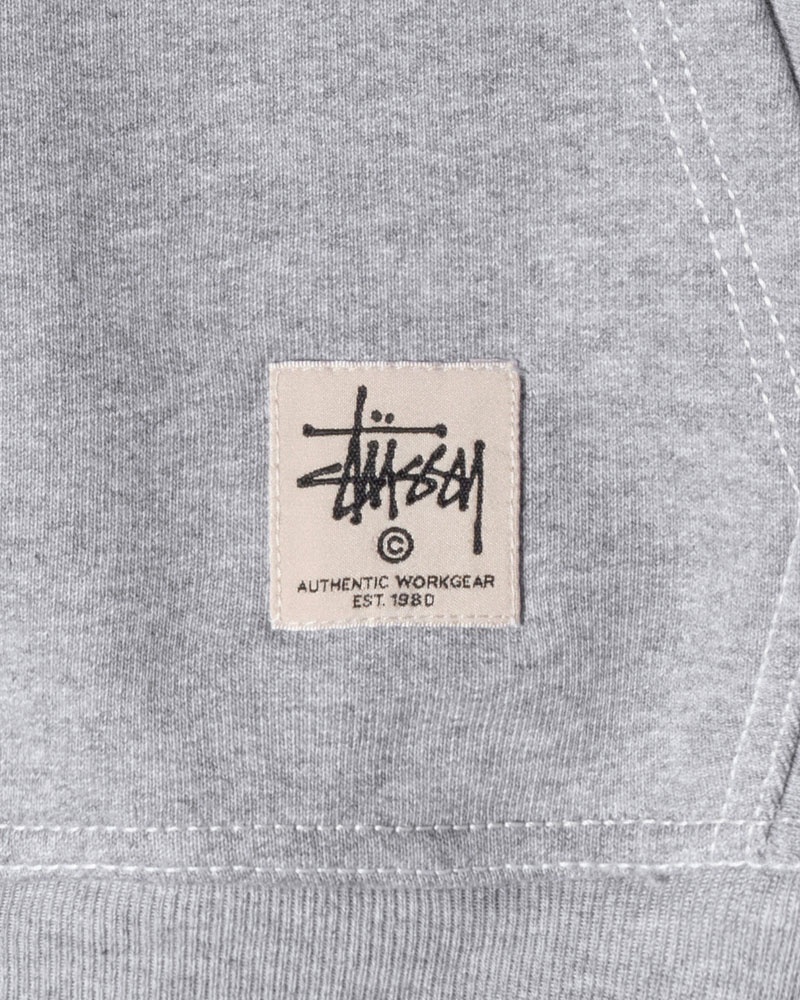 Grey Stüssy Contrast Stitch Label Hoodie | USA TDXHEK019