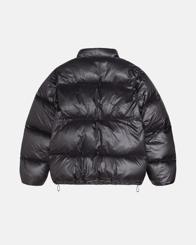 Grey Stüssy Down Puffer Parachute Ripstop Jacket | USA PHTWMI567