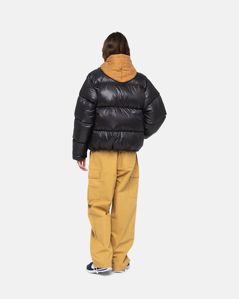 Grey Stüssy Down Puffer Parachute Ripstop Jacket | USA PHTWMI567