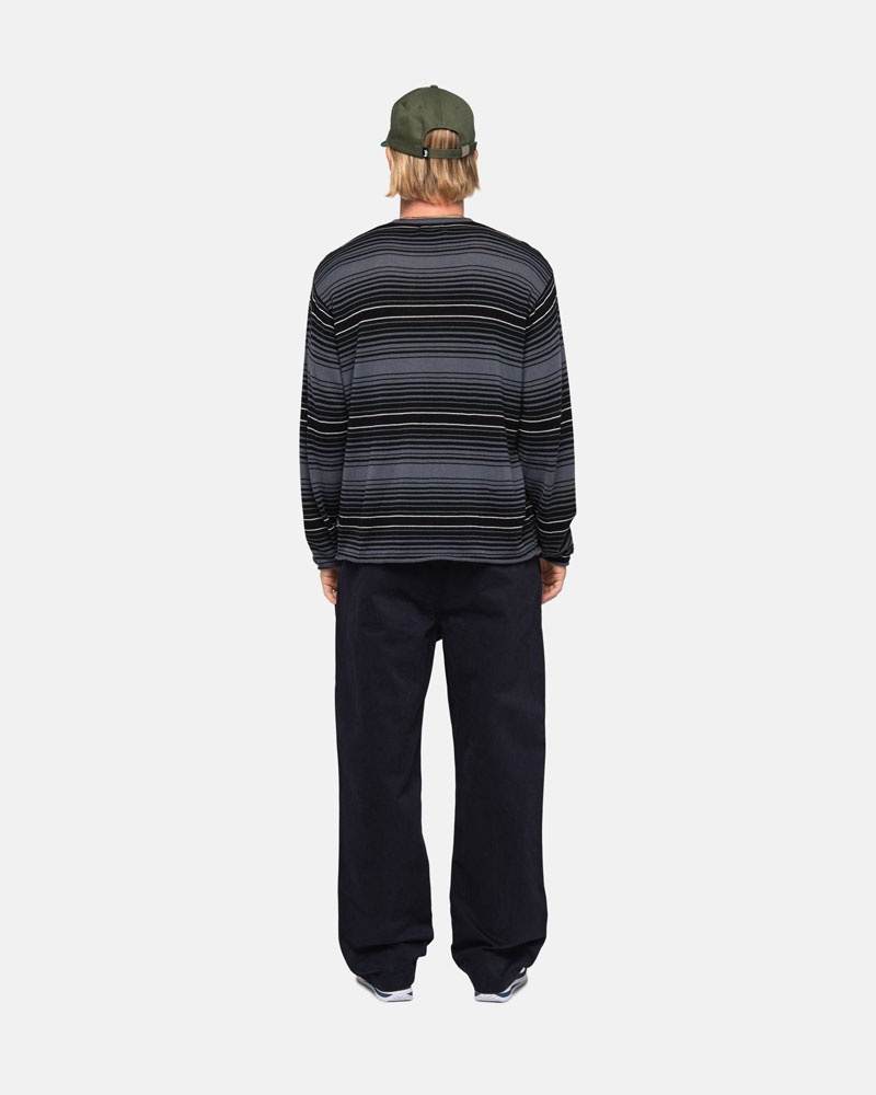 Grey Stüssy Horizontal Stripe Sweater | USA REMTUV026