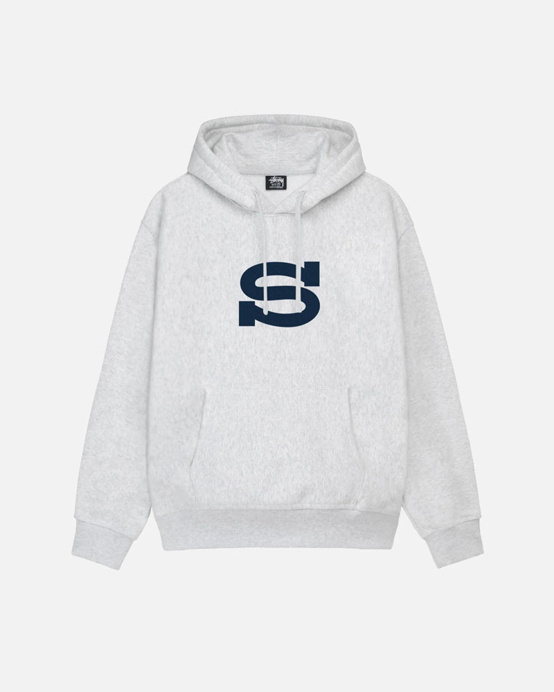 Grey Stüssy Letterman Hoodie | USA HJNYCQ953