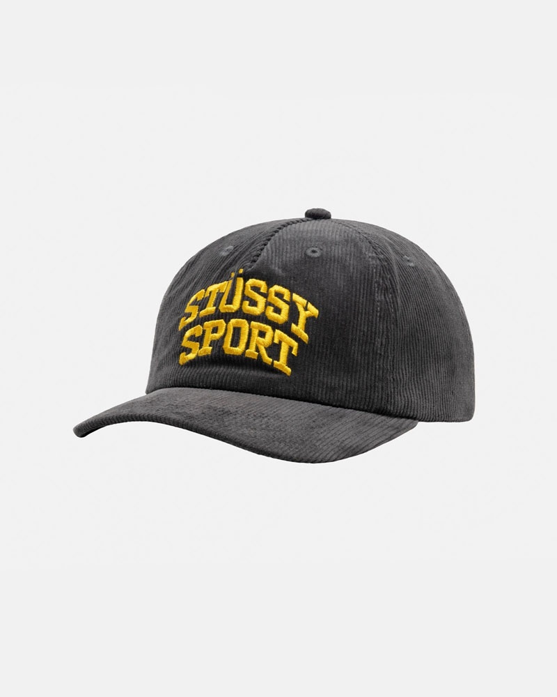 Grey Stüssy Mid-Depth Sport Arch Strapback Caps | USA QERVTB327