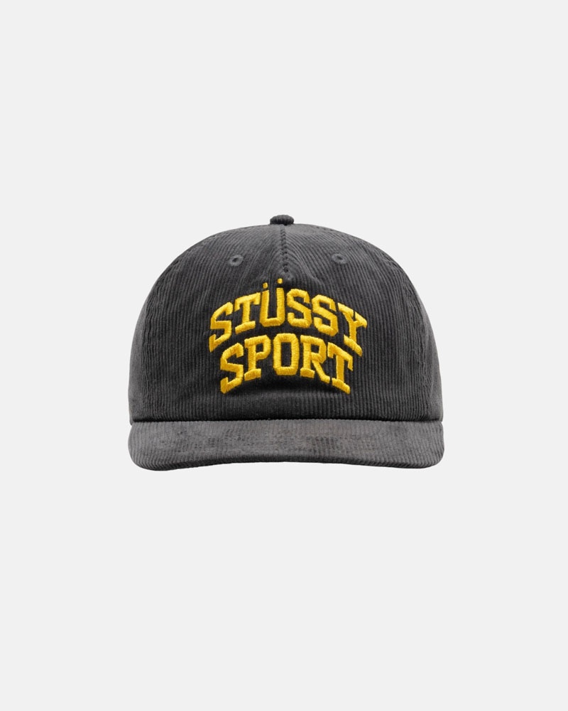 Grey Stüssy Mid-Depth Sport Arch Strapback Caps | USA QERVTB327