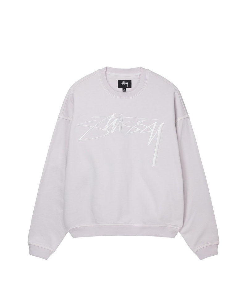 Grey Stüssy Relaxed Smoothstock Crew Sweatshirt | USA YGZCHO145