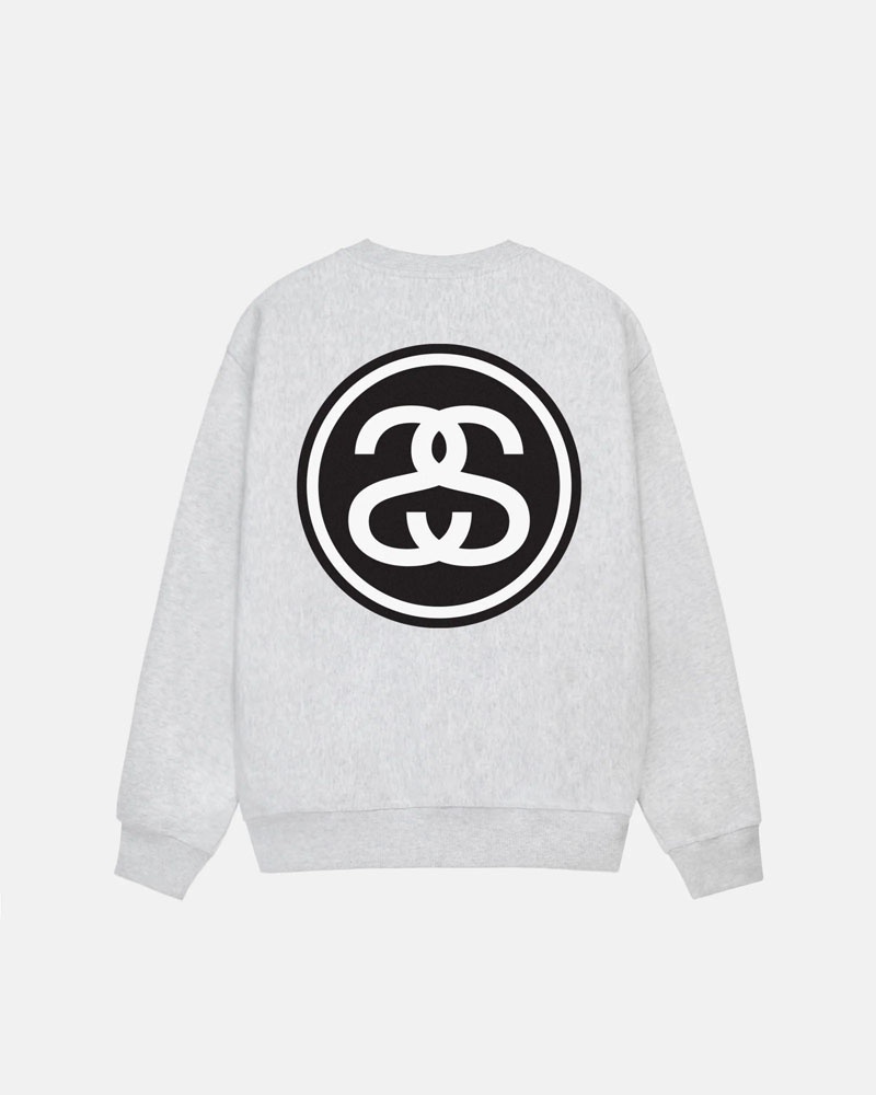 Grey Stüssy SS-Link Crew Sweatshirt | USA HVZPIB786