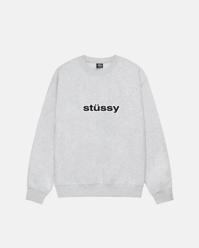 Grey Stüssy SS-Link Crew Sweatshirt | USA SZAUYB348