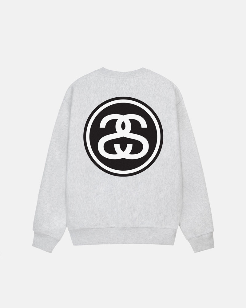 Grey Stüssy SS-Link Crew Sweatshirt | USA SZAUYB348