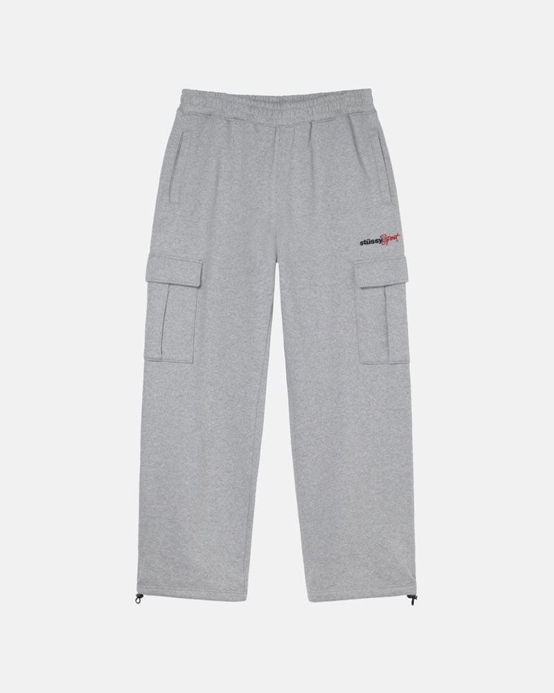 Grey Stüssy Sport Cargo Fleece Pants | USA QTMDAJ694