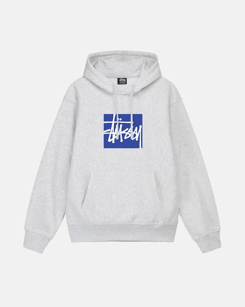 Grey Stüssy Stock Box Hoodie | USA RKGFSD064