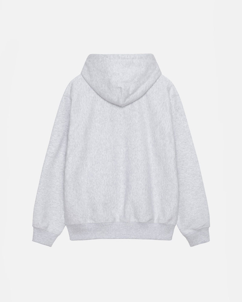 Grey Stüssy Stock Logo Applique Hoodie | USA KRZENY802