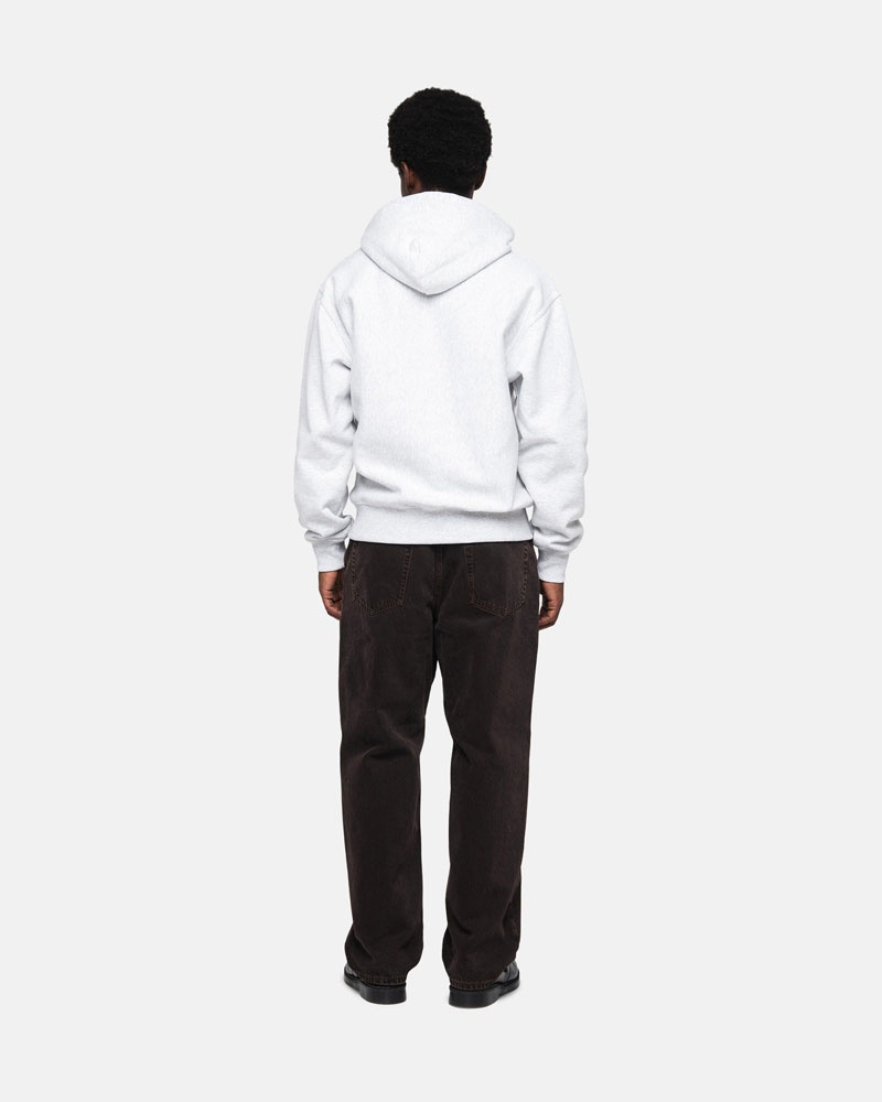 Grey Stüssy Stock Logo Applique Hoodie | USA KRZENY802