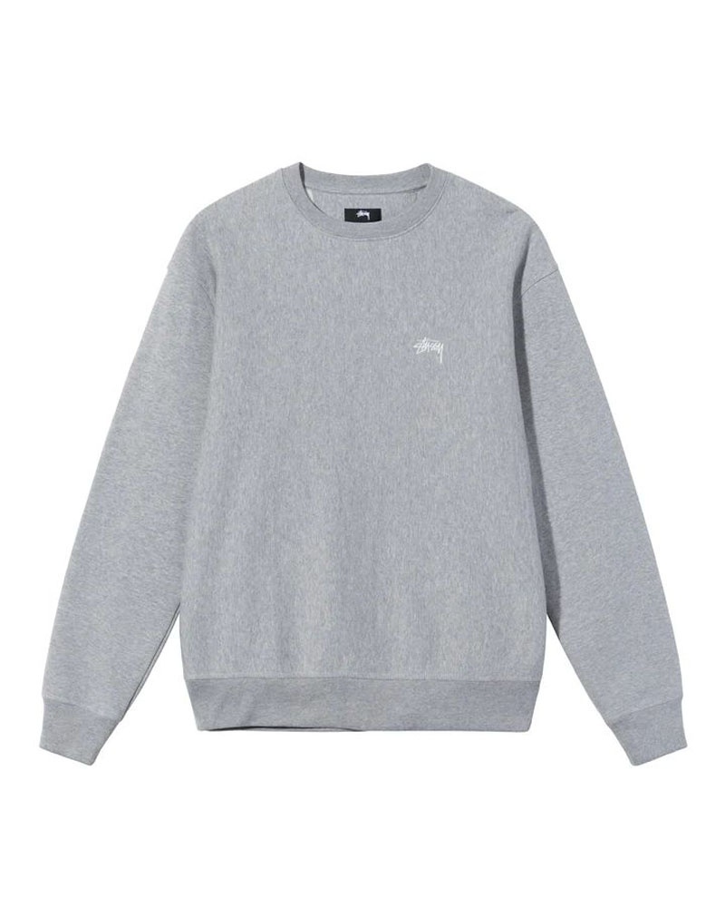 Grey Stüssy Stock Logo Crew Sweatshirt | USA EQMSFI623