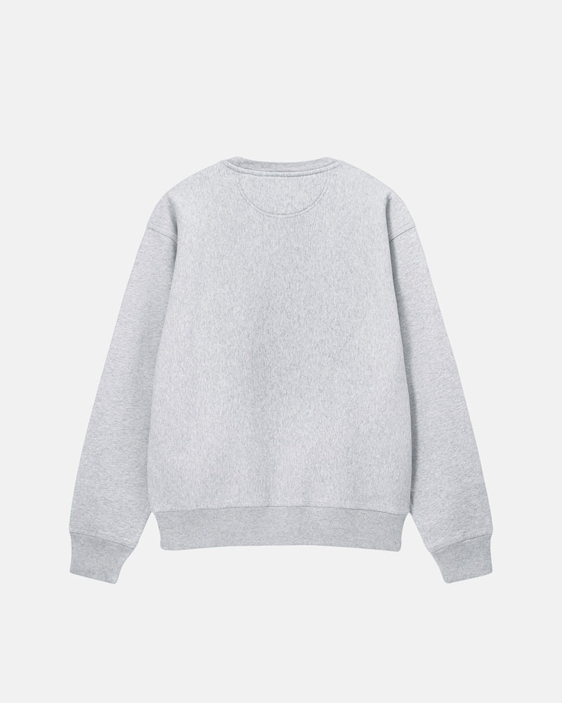 Grey Stüssy Stock Logo Crew Sweatshirt | USA GKANDW738