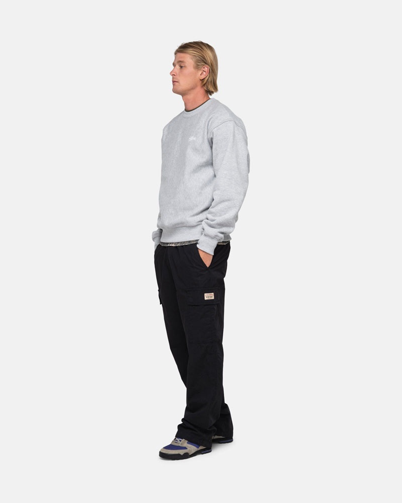 Grey Stüssy Stock Logo Crew Sweatshirt | USA GKANDW738