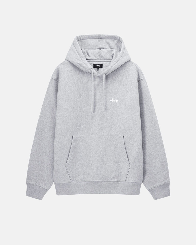 Grey Stüssy Stock Logo Hoodie | USA VRBPSF592