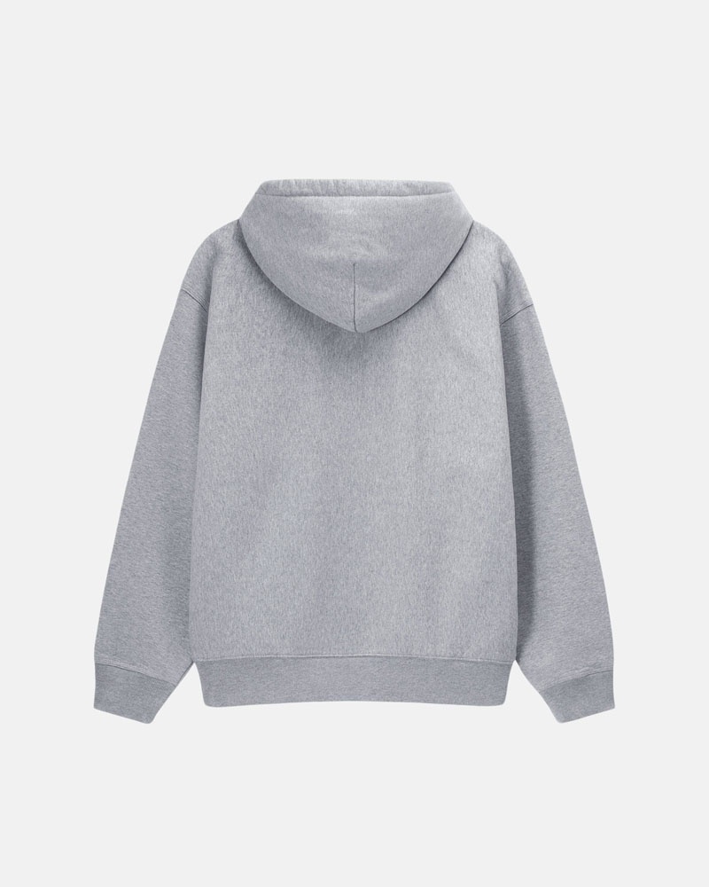 Grey Stüssy Stock Logo Hoodie | USA XFCMKU419