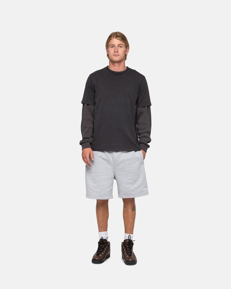 Grey Stüssy Stock Logo Sweat Shorts | USA KSXOUL390