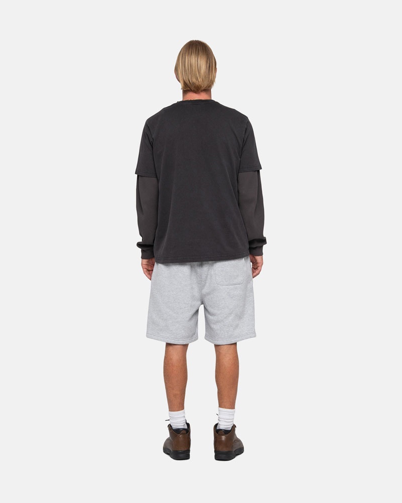 Grey Stüssy Stock Logo Sweat Shorts | USA KSXOUL390