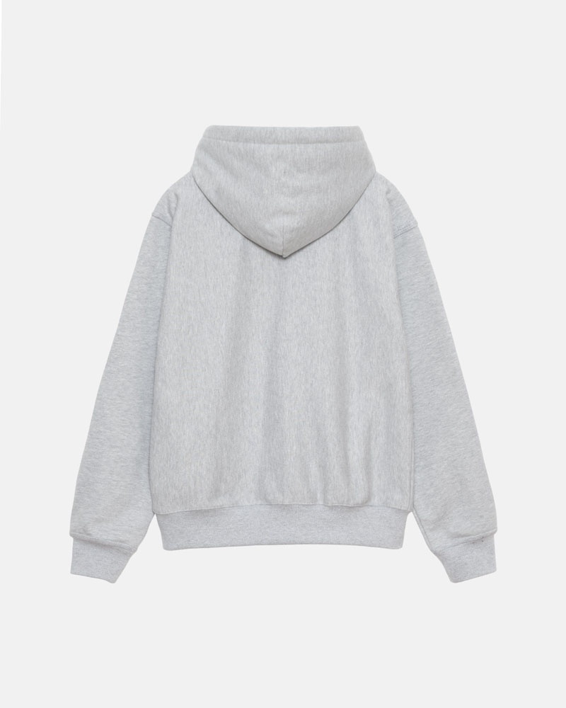 Grey Stüssy Stock Logo Zip Hoodie | USA EHMIRP076