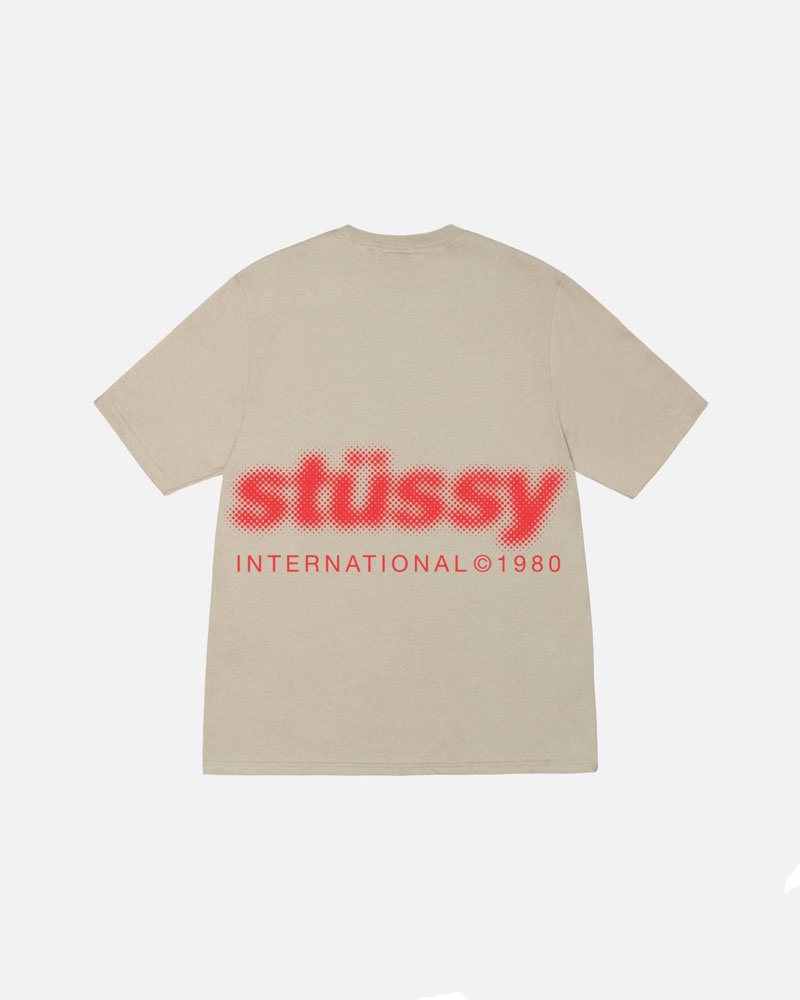 Khaki Stüssy Blur T-Shirts | USA BMCTPN183