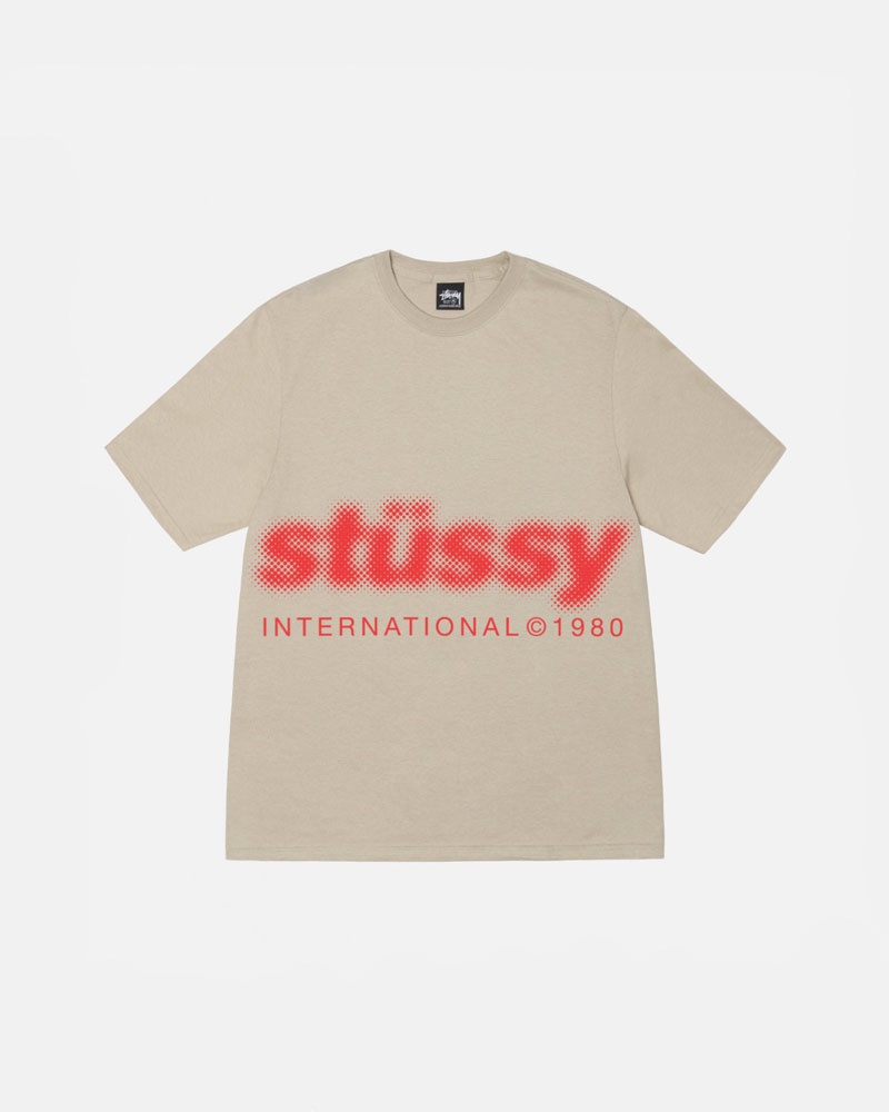 Khaki Stüssy Blur T-Shirts | USA BMCTPN183