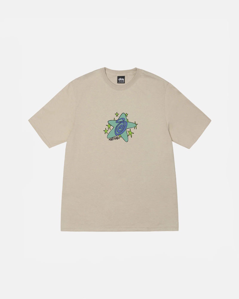 Khaki Stüssy Galaxy T-Shirts | USA PRSDZT894