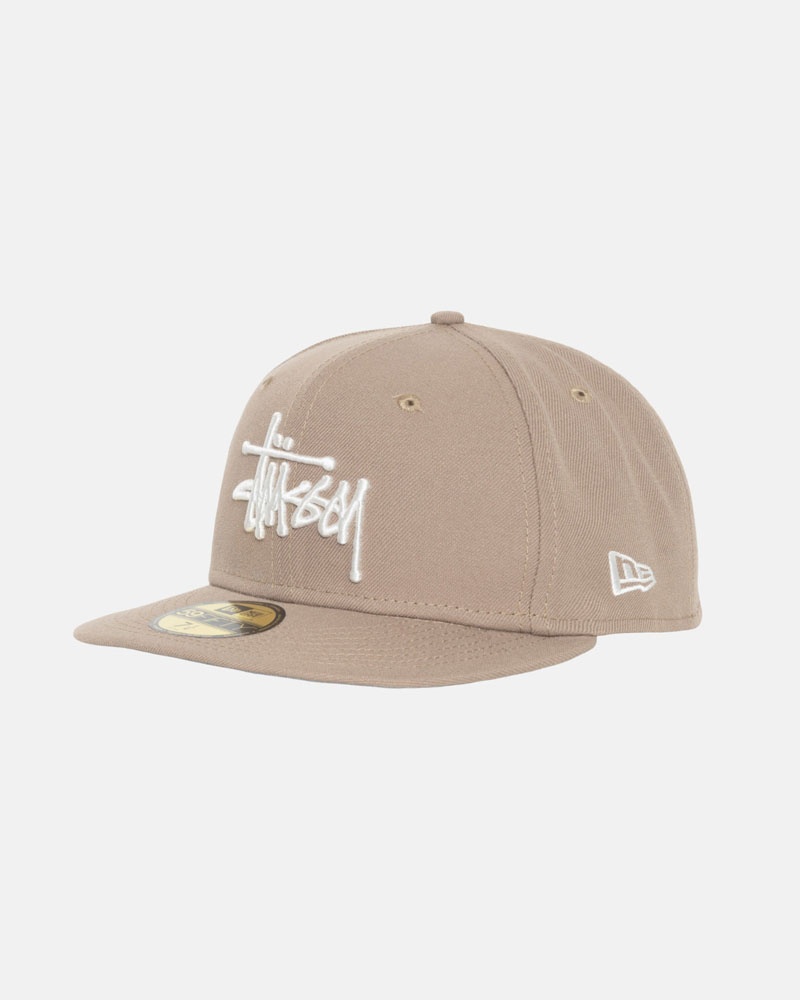 Khaki Stüssy New Era 59Fifty Authentic Caps | USA CHJVQF428